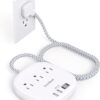 1746316671_51mzkIX2ksL._AC_SL1500_.jpg One Beat Flat Plug Power Strip, 5ft Flat Extension Cord, 3 Outlets 4 USB Ports (2 USB C) 22.5W/4.5A Desktop Charging Station Power Strip No Surge Protection, Cruise Ship Dorm Room Travel Essentials