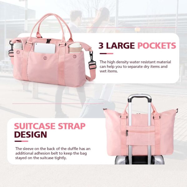 1746324166_71gRdfy-LaL._AC_SL1500_.jpg Travel Duffel Weekender Carry On Tote for Women and Men - Waterproof Gym Bag, Hospital Bag for Labor and Delivery, Overnight Luggage with Trolley Sleeve