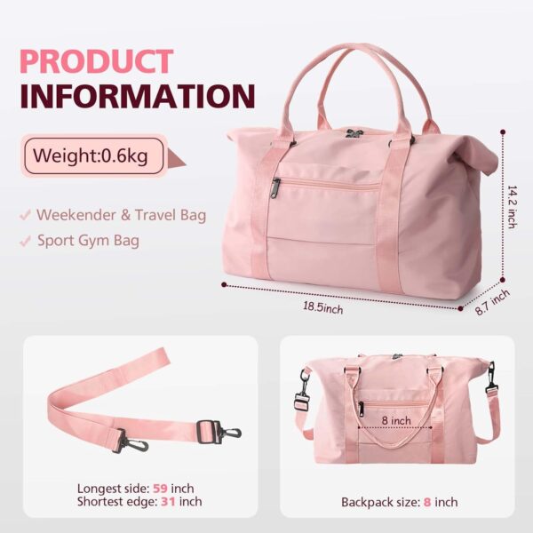 1746324168_61eJeSWIO2L._AC_SL1500_.jpg Travel Duffel Weekender Carry On Tote for Women and Men - Waterproof Gym Bag, Hospital Bag for Labor and Delivery, Overnight Luggage with Trolley Sleeve