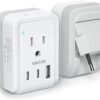 51HIGB4InSL._AC_SL1500_.jpg 1 Pack European Travel Plug Adapter, VINTAR Foldable International Power Plug with 2 AC Outlets 3 USB Ports(2 USB C), Type C Travel Essentials Charger for US to Most of Europe EU Italy Spain France