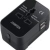 51LQT6qjMpL._AC_SL1000_.jpg Travel Adapter, JOOMFEEN Worldwide All in One Universal Power Wall Charger AC Power Plug Adapter with Dual USB Charging Ports for USA EU UK AUS Cell Phone Laptop (Black)