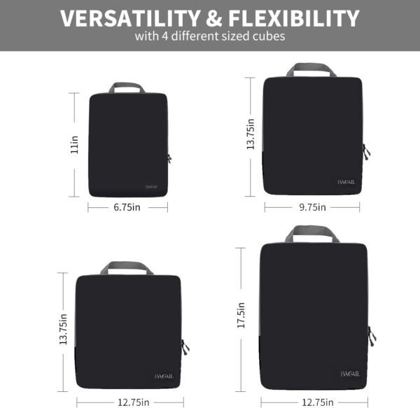 51RbUTqJDKL._AC_SL1500_.jpg BAGAIL 4 Set/6 Set/8 Set Compression Packing Cubes Travel Accessories Expandable Packing Organizers(Black ClothPattern 4 Set)
