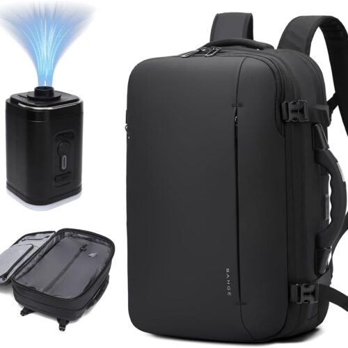 51SnrF9VnaL._AC_SL1000_.jpg BANGE Airback Backpack with electronic scaleVacuum Compression Travel Backpack,Expandable Backpacks with Pump for Airplanes (With Air Pump)