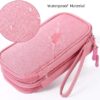 HORNO Travel Cord Organizer，Electronics Accessories Organizer Pouch Bag for Charger,USB Cable,Business Travel Gadget Bag ﻿ (Pink)