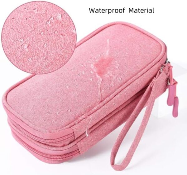 HORNO Travel Cord Organizer，Electronics Accessories Organizer Pouch Bag for Charger,USB Cable,Business Travel Gadget Bag ﻿ (Pink)