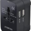 51j2xviK2bL._AC_SL1000_.jpg Travel Adapter, JOOMFEEN Worldwide All in One Universal Power Wall Charger AC Power Plug Adapter with Dual USB Charging Ports for USA EU UK AUS Cell Phone Laptop (Black)