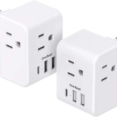 51n448FgmKL._AC_SL1500_.jpg 2 Pack European Travel Plug Adapter, One Beat International Power Adapter with 3 Outlets 3 USB Ports(1 USB C), Type C Plug Adaptor for US to Europe Italy Spain France Germany Iceland Travel Essentials