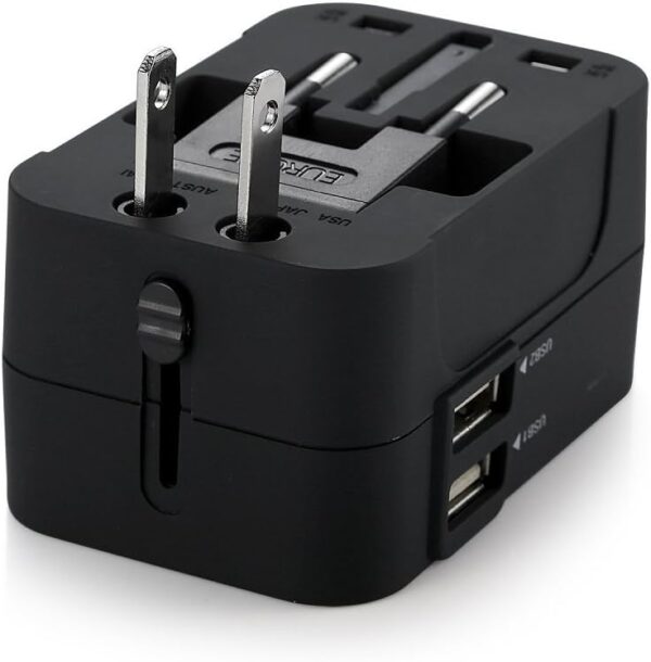 51npf4D9aFL._AC_SL1000_.jpg Travel Adapter, JOOMFEEN Worldwide All in One Universal Power Wall Charger AC Power Plug Adapter with Dual USB Charging Ports for USA EU UK AUS Cell Phone Laptop (Black)