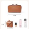 51rovSdq1fL._AC_SL1500_.jpg EACHY Travel Makeup Bag,Large Capacity Cosmetic Bags for Women,Waterproof Portable Pouch Open Flat Toiletry Bag Make up Organizer with Divider and Handle