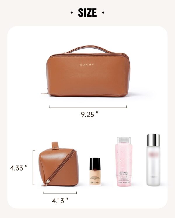 51rovSdq1fL._AC_SL1500_.jpg EACHY Travel Makeup Bag,Large Capacity Cosmetic Bags for Women,Waterproof Portable Pouch Open Flat Toiletry Bag Make up Organizer with Divider and Handle