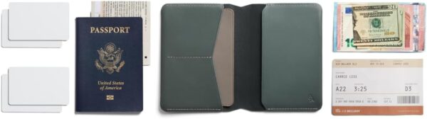 Bellroy Passport Cover (slimline travel wallet/pouch with card slots and space for cash plus travel documents) - Everglade