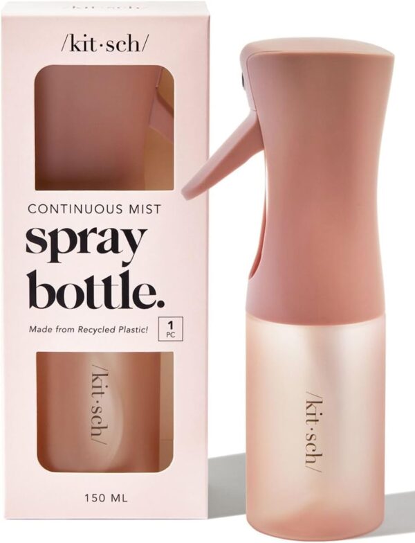 51u3yqZIjWL._AC_SL1250_.jpg Kitsch Spray Bottle for Hair - Continuous Water Mister with Ultra Fine Mist for Hairstyling, Barbers, Salons, Cleaning, Plants, Versatile Spray Bottles - Made from Recycled Plastic - Terracotta, 5 oz