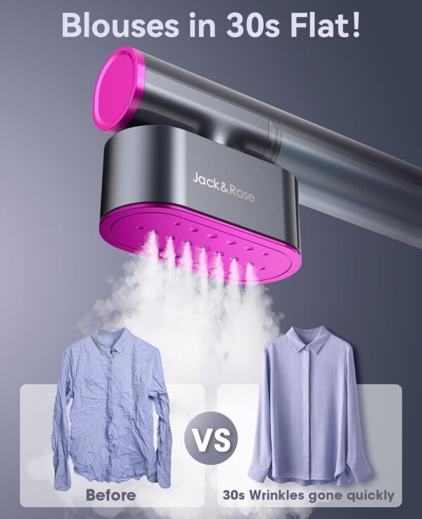 610aNH29Y-L._AC_SL1500_.jpg Jack & Rose Travel Steamer for Clothes,110-220V Portable Steamer,15s Heat Up,Steamer & Iron 2 In 1, Travel Size Garment Steamer,Large Ceramic Heat Panel,for Global & Europe Traveling