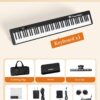 611Az5Lq9GL._AC_SL1500_.jpg Portable Piano Keyboard, Semi-Weighted Folding Digital Piano 88 Key, Full Size, Wood Grain, Electric Piano Keyboard w/MIDI Bluetooth, Suitable for Adult, Toddler, Kids