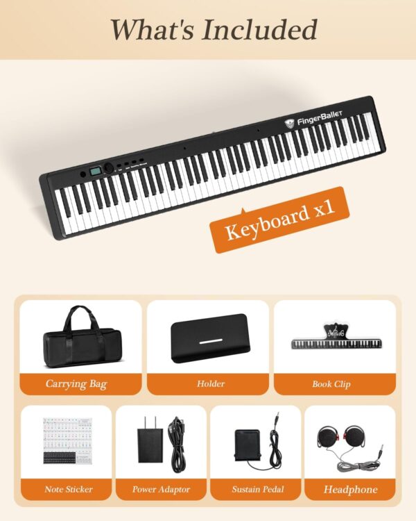 611Az5Lq9GL._AC_SL1500_.jpg Portable Piano Keyboard, Semi-Weighted Folding Digital Piano 88 Key, Full Size, Wood Grain, Electric Piano Keyboard w/MIDI Bluetooth, Suitable for Adult, Toddler, Kids
