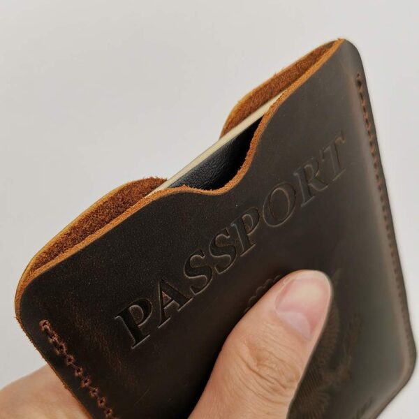 6139g6TEy-L._AC_SL1000_.jpg Leather Passport Cover - Passport Holder Case for Men & Women - Brown