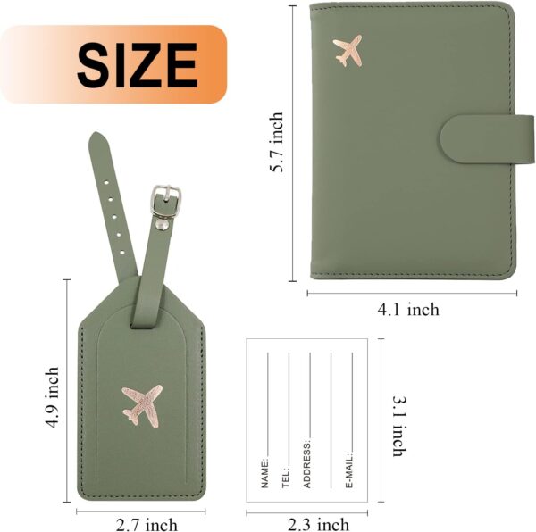 616JXSHZzgL._AC_SL1500_.jpg Melsbrinna Rfid Passport Holder for Travel women/Men Set Travel Suitcase Tag, Cute Passport Wallet Rfid Blocking Card Slots, Rfid Passport Cover/CaseTravel Wallet (Green)