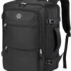 Sowaovut Travel Laptop Backpack, Extra Large Backpacks, Flight Approved Daypack, Business Bag Fit 17.3 inch Laptop for Men Women (Black)