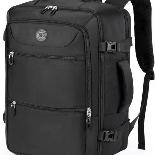 Sowaovut Travel Laptop Backpack, Extra Large Backpacks, Flight Approved Daypack, Business Bag Fit 17.3 inch Laptop for Men Women (Black)