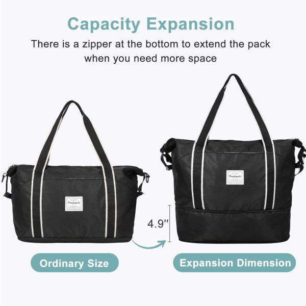 617FPvNfmpL._AC_SL1500_.jpg DMLuna Travel Duffel Bag, Tote Sports Gym Bag, Shoulder Overnight Weekender Bag for Women & Men, Hospital bag, Expandable Duffel Bag with Trolley Sleeve/Wet Pocket