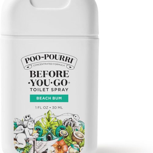 Poo-Pourri Before-You-Go Toilet Spray, Beach Bum, 1 Fl Oz Pocket Travel Size – Coconut, Orchid and Toasted Praline