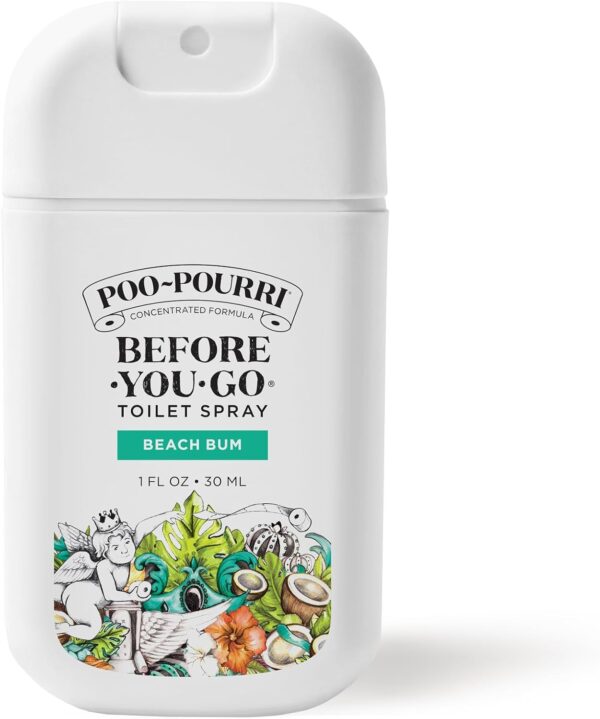 617Vsw1LKvL._AC_SL1500_.jpg Poo-Pourri Before-You-Go Toilet Spray, Beach Bum, 1 Fl Oz Pocket Travel Size - Coconut, Orchid and Toasted Praline