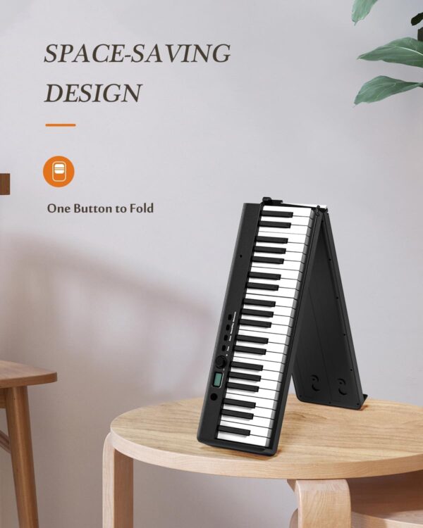 61BKM9peAL._AC_SL1500_.jpg Portable Piano Keyboard, Semi-Weighted Folding Digital Piano 88 Key, Full Size, Wood Grain, Electric Piano Keyboard w/MIDI Bluetooth, Suitable for Adult, Toddler, Kids