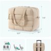 BAGSMART Puffer Travel Duffel Bag, Small Gym Bag for Women, Water-resistant Weekender with Shoe Compartment, Camel