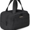 61DtJR4vcqL._AC_SL1500_.jpg BAGSMART Travel Toiletry Bag, Lightweight Large Wide-open Travel Bag for Women, Puffy Cosmetic Makeup Bag Organizer with Handle for Accessories,Essentials, Toiletries, Black