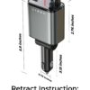 LISEN Retractable Car Charger, 69W USB C Car Accessories Adapter for iPhone 16 USBC Charger Fast Charging, Mothers Day for Gifts, Travel Essentials for Women Men, Road Trip Essentials for iPhone 16 15