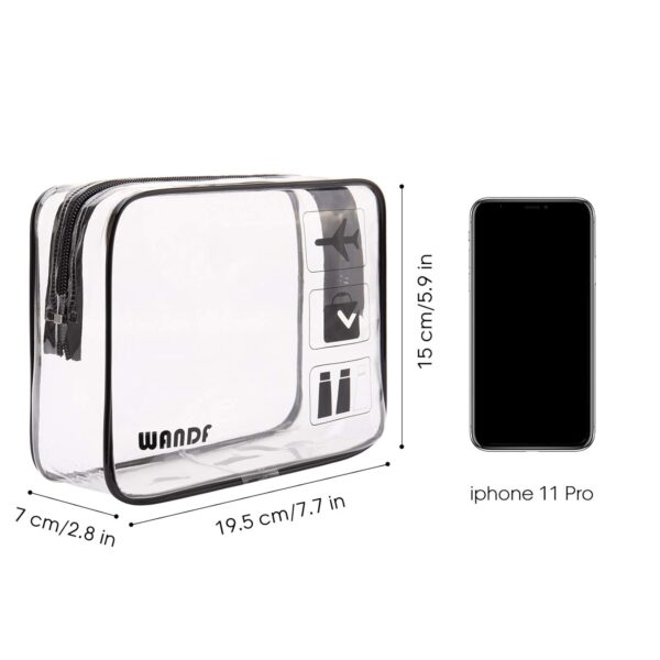 TSA Approved Clear Travel Toiletry Bag wih Zippers Carry-on Travel Accessories Quart Size Toiletries Cosmetic Pouch Makeup Bags for Men and Women (2 pcs)