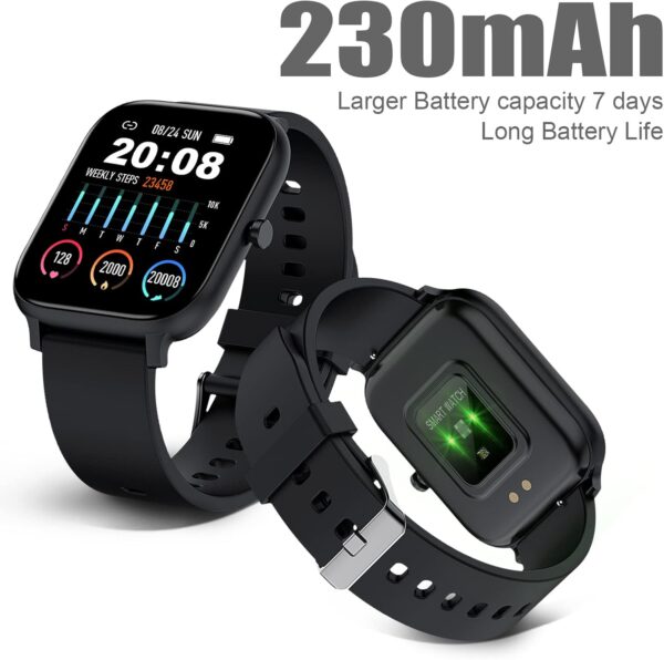 61Gv3AL8KRL._AC_SL1500_.jpg Smart Watch for Men Women Compatible with iPhone Samsung Android Phone 1.83 inch Full Touch Screen IP68 Waterproof Bluetooh Fitness Tracker Heart Rate/Sleep Monitor, Black