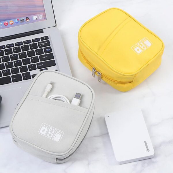 E-Tree Storage Pouch for Small Electronics and Accessories,Tech Bag,Electronic Organizer Case Compatible with MacBook Laptop Charger,Mouse,Cables,Hub,Power Bank,Earphone,Toiletries Cosmetics (Orange)