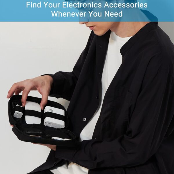 61IrNG4fhuL._AC_SL1500_.jpg Purevave Electronics Organizer, Tech Pouch for Travel, Compact Small Travel Cable Bag for Cord, Phone Charger, USB Drive, SD Card and Power Bank Black