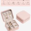 61Iv0Rai2FL._AC_SL1500_.jpg Vlando Travel Jewelry Case - Mothers Day Gifts for Mom Grandma Wife - Small Jewelry Travel Organizer Box Travel Essentials Christmas Gift for Women Girl - Pink
