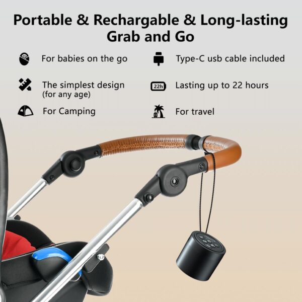61Mb5YLgfL._AC_SL1200_.jpg Portable Sound Machine Mini White Noise Machine with 30 Soothing Sounds for Newborn Kids Adults Rechargeable Sleep Brown Noise Machine with 4 Timers Memory Function for Travel Camping Home and Office