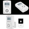 61O78WbXuyL._AC_SL1500_.jpg 135dB Remote Motion Sensor Alarm Loud Sound for Garage, Shed. Portable Battery Operated Keypad Alert for Travel, Camp. Freestanding Indoor Home Security Motion Detecting Siren. Cordless or USB Power
