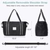 61PEQonQOaL._AC_SL1500_.jpg DMLuna Travel Duffel Bag, Tote Sports Gym Bag, Shoulder Overnight Weekender Bag for Women & Men, Hospital bag, Expandable Duffel Bag with Trolley Sleeve/Wet Pocket