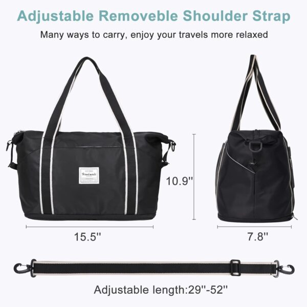 61PEQonQOaL._AC_SL1500_.jpg DMLuna Travel Duffel Bag, Tote Sports Gym Bag, Shoulder Overnight Weekender Bag for Women & Men, Hospital bag, Expandable Duffel Bag with Trolley Sleeve/Wet Pocket