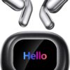 AI Language Translation Earbuds, OWS LCD Touchscreen Real-Time Translator for 144 Languages & Accents Includes Free Subscription Translation Device Earphones for Travel Business Learning, Black