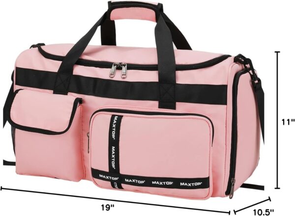 61QSYQ0q3ZL._AC_SL1500_.jpg MAXTOP Gym Bag for Women Travel Duffle Carry On Tote Weekender Bag Large Capacity Pink Overnight Bag With Shoe Compartment Gym Tote with Dry and Wet Separation