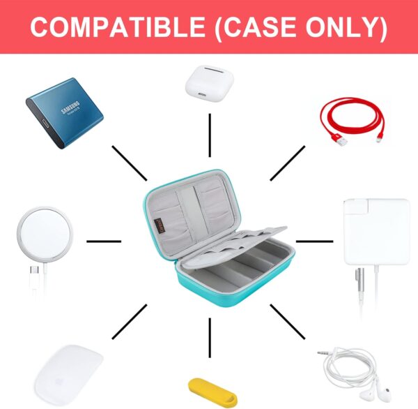 61RWmK6a8rL._AC_SL1500_.jpg Hard Electronic Organizer Travel Case Electronics Accessories Cable Gadget Wire Storage Bag Double Layer Shockproof Box for Charger, Cord, Flash Drive, Apple Pencil, Power Bank, Turquoise