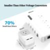 Mapambo Upgraded 220V to 110V Voltage Converter US to Europe Converter for European Travel Plug Adapter with 2 USB Port 2 USB C International Power Adapter for US to France Germany (Grey)