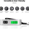 BAGAIL Digital Luggage Scale, 110lbs Hanging Baggage Scale with Backlit LCD Display, Portable Suitcase Weighing Scale, Travel Luggage Weight Scale with Hook, Strong Straps for Travelers