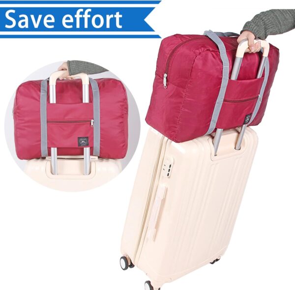 61UIJ0dSRbL._AC_SL1500_.jpg 4PCS Foldable Travel Duffel Bag Tote Carry on Luggage Bag Spirit Airlines Personal item Sports Gym Bag Water Resistant Weekender Overnight Bags for Women and Men (Mix Colors)