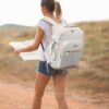 61UMo-a4MQL._AC_SL1500_.jpg LOVEVOOK Carry on Travel Backpack, 40L Waterproof Large 17inch Laptop Luggage Daypack as Personal Item Flight Approved, Business Weekender Overnight with 3 Packing Cubes, Light gray-Pink