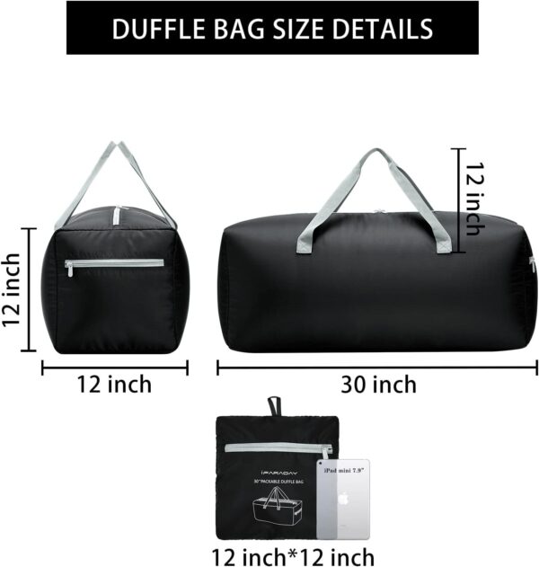 61V0tm0pzOL._AC_SL1500_.jpg Foldable Duffel Bag 30" / 75L Lightweight with Water Rresistant for Travel-Black