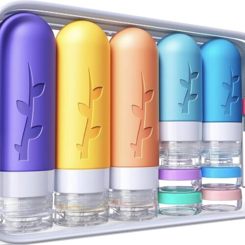 61V9OYsigrL._SL1386_.jpg 19pack Travel Bottles for Toiletries, TSA Approved Silicone Travel Size Containers for toiletries, Refillable & Leakproof Travel shampoo and conditioner bottles