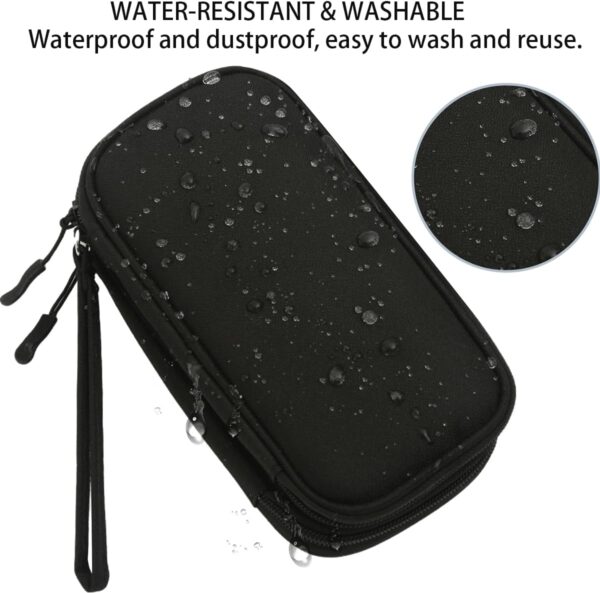 Electronics Organizer Travel Case, 2 Pack Electronic Accessories Carry Case, Waterproof Cable Organizer Bag for Cable, Cord, USB Charger, Phone, Power Bank, Earphone (Small+Big, Black)