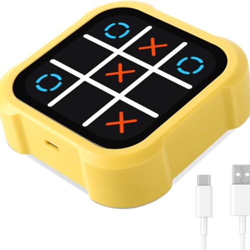 61Vu-xzQULL._AC_SL1500_.jpg Tic Tac Toe Bolt Game, Electronic 4-in-1 Handheld Puzzle Game Console, Portable Infinite TicTacToe Travel Game for Educational and Memory Growth, Family, Toys Board Games for Kids and Adults